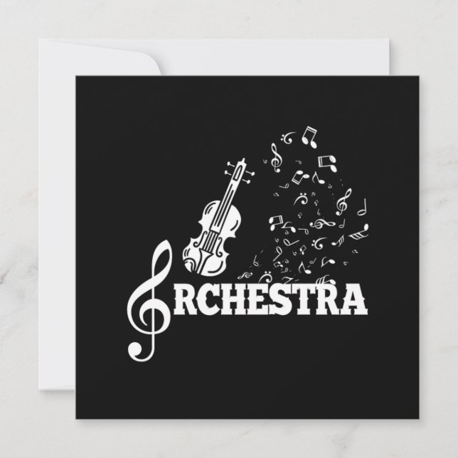 Orchestra Instrument Classical Music Notes Gift Invitation (Front)