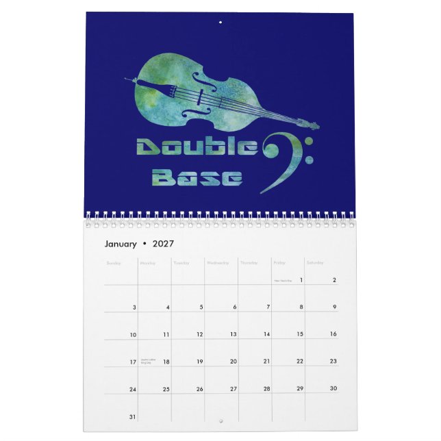 Orchestra Instruments Calendar (Jan 2027)