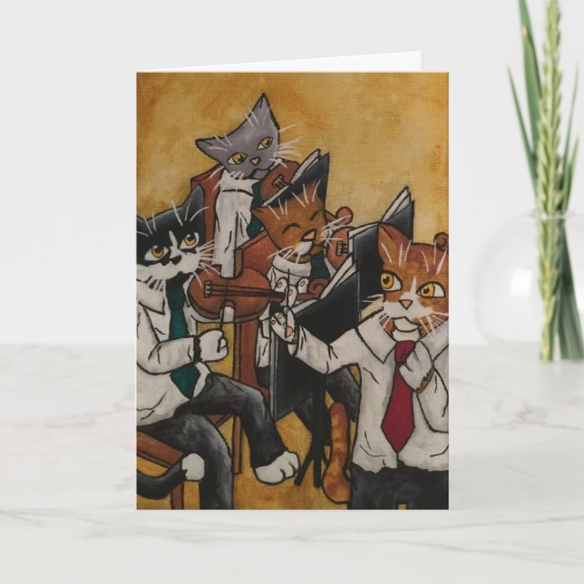 Orchestral Cats Holiday Card (Front)