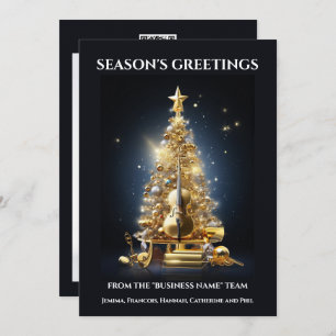 Orchestral instruments christmas violin cello holiday card