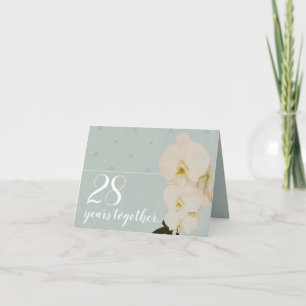 Orchid 28th wedding anniversary card
