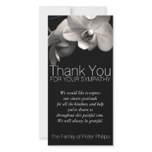 Orchid 2b Sympathy Thank you Photo Card