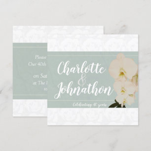 Orchid 40th Ruby Wedding Anniversary Party Invite