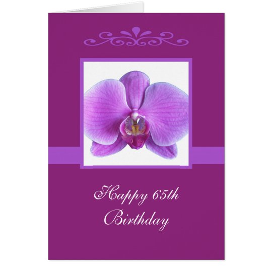 Orchid 65th Birthday Card