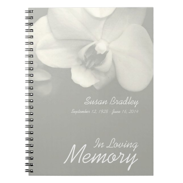 Orchid 9 Floral Photography Funeral Guest Book (Front)
