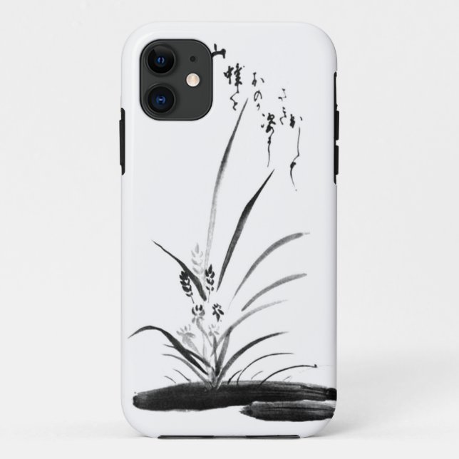 Orchid and Bee Zen painting Case-Mate iPhone Case (Back)