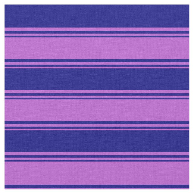 Orchid and Blue Coloured Lines Fabric (Close Up)