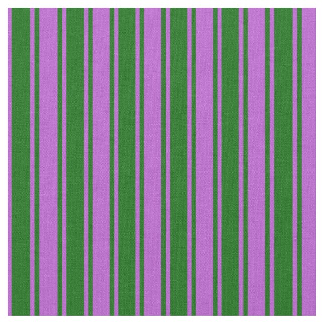 Orchid and Dark Green Lines Fabric (Close Up)