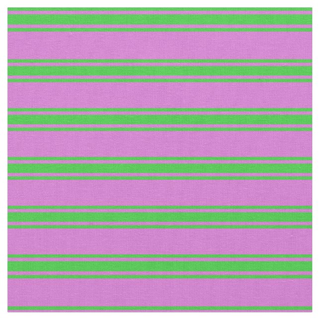 Orchid and Lime Green Coloured Lines Fabric (Close Up)