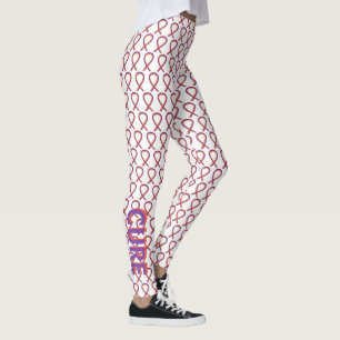 Orchid and Orange Awareness Ribbon Custom Leggings