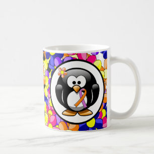 Orchid and Orange Awareness Ribbon Penguin Coffee Mug