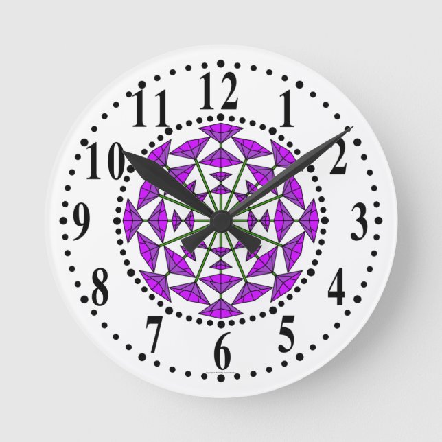 Orchid And Thistle Floral 161 Wall Clock (Front)