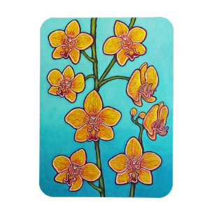 Orchid Azure Bliss Magnet by Lisa Lorenz