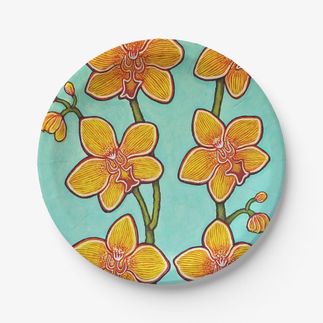 Orchid Azure Paper Plates (Front)
