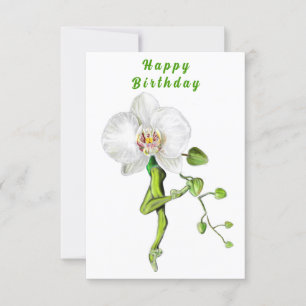 Orchid Ballet Dancer Birthday Card