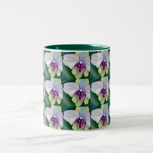 Orchid Beauty Two-Tone Coffee Mug (Center)
