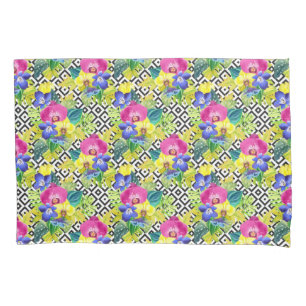 Orchid Begonia And Palm Leaves Pillowcase