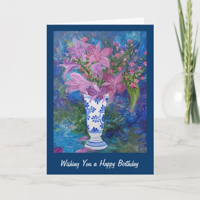 Orchid Birthday card (Front)