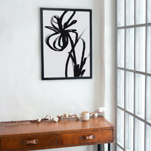 Orchid Blanc: Abstract White & Black Canvas Print