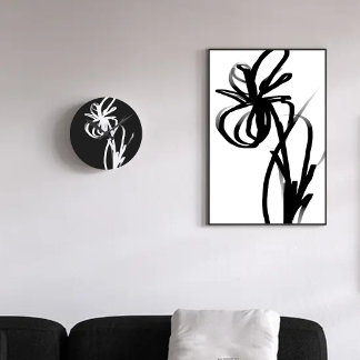 Orchid Blanc: Abstract White & Black Canvas Print