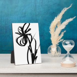 Orchid Blanc: Abstract White & Black Plaque