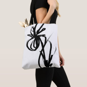 Orchid Blanc: Abstract White & Black Tote Bag