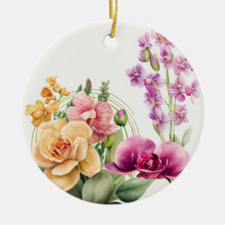 Orchid Blast Ceramic Ornament
