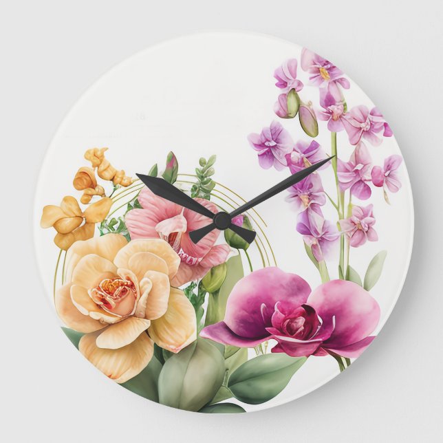 Orchid Blast  Large Clock (Front)