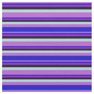Orchid, Blue, Dark Violet, Black & Light Blue Fabric