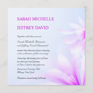 Orchid Blue Violet Floral Wedding Invitations