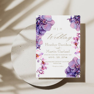 Orchid Boho Elegant Garden Flower Wedding  Invitation