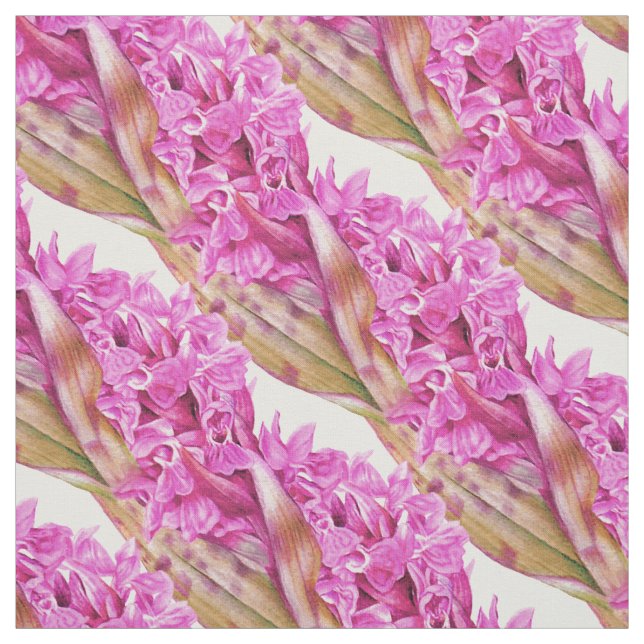 Orchid botanical purple art pattern fabric (Swatch)