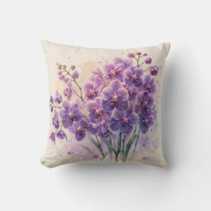 Orchid Bouquet Purple Phalaenopsis Cushion