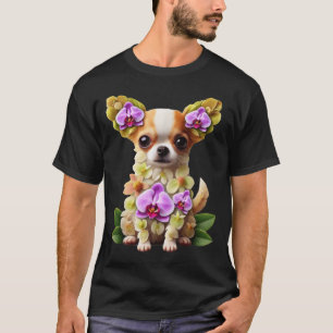 Orchid Chihuahua Dog Flower Gardening Floral T-Shirt