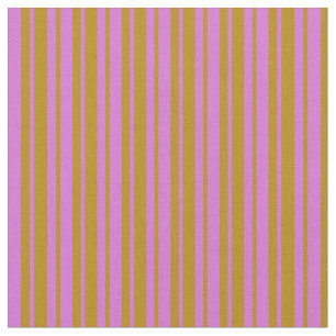 Orchid & Dark Goldenrod Striped Pattern Fabric