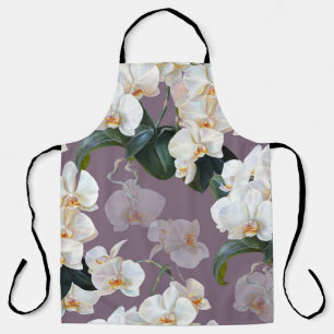 Orchid dark lavender watercolor. apron