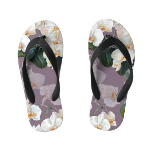 Orchid dark lavender watercolor. kid's thongs