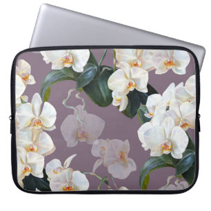 Orchid dark lavender watercolor. laptop sleeve