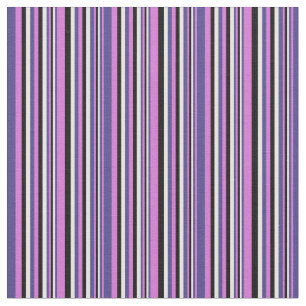 Orchid, Dark Slate Blue, White, and Black Pattern Fabric