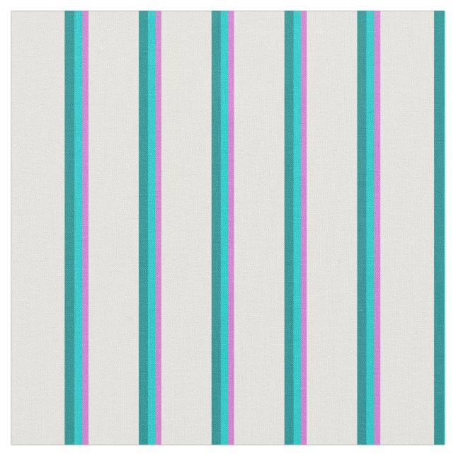 Orchid, Dark Turquoise, Dark Cyan & White Coloured Fabric (Close Up)