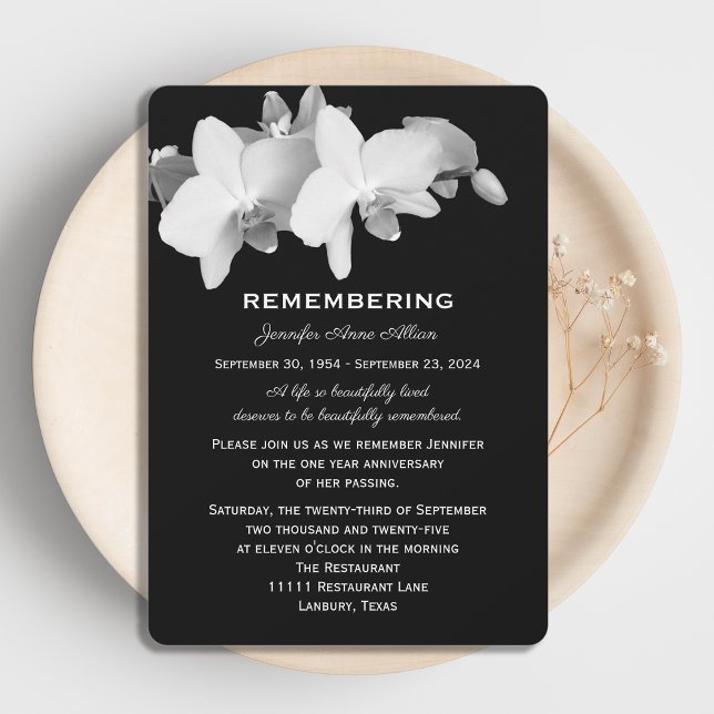 Orchid Death Anniversary Invitation (Creator Uploaded)