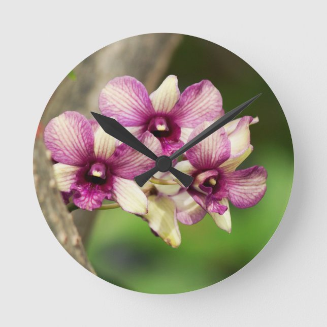 Orchid Delight Round Clock (Front)