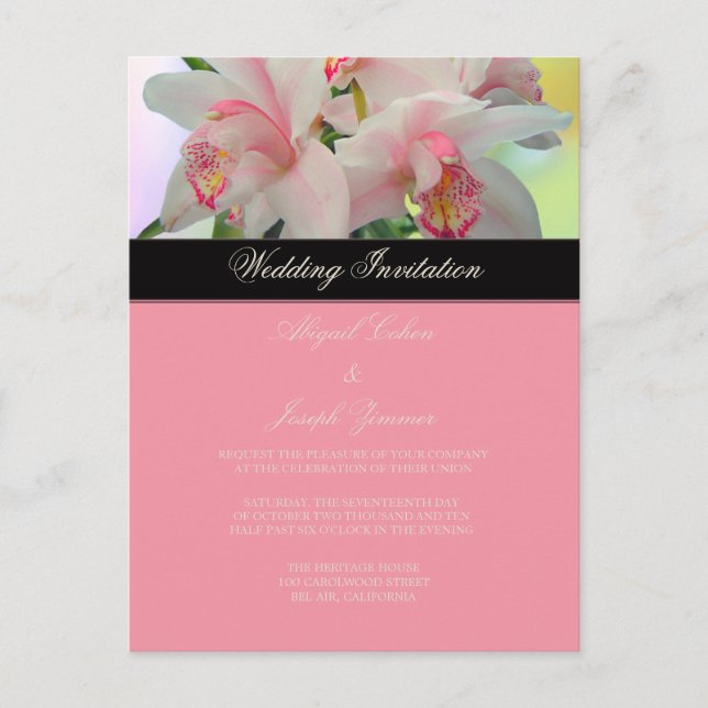 Orchid, diy Wedding Invitation / save the date (Front)