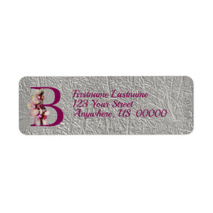 Orchid Elegant Monogram Initial B Address  Return Address Label
