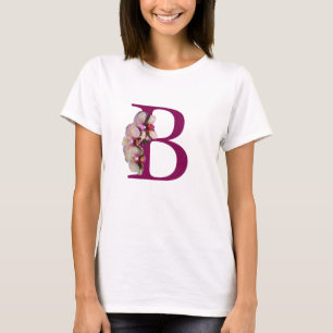 Orchid Elegant Monogram Initial B   T-Shirt