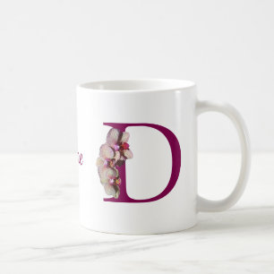Orchid Elegant Monogram Initial D Name Coffee Mug