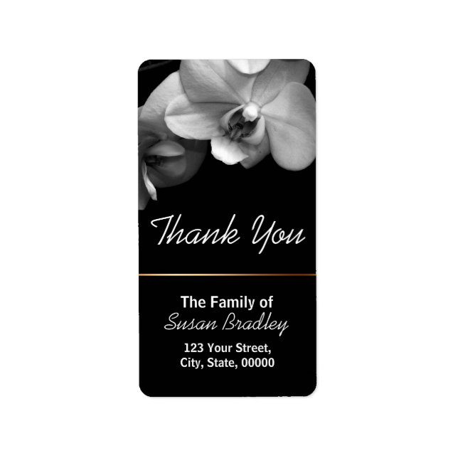 Orchid Elegant Thank You Black Label 1 (Front)