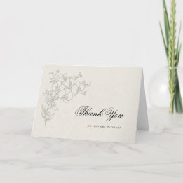 Orchid Elevated Ecru Classic Folded Wedding Thank You Card