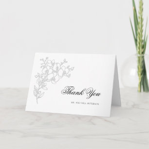 Orchid Elevated White Classic Folded Wedding Thank You Card