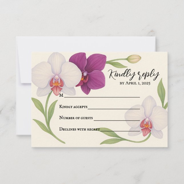 Orchid Embrace RSVP Card (Front)